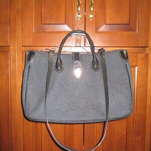 Vintage Dooney Bourke Black Jacquard Tote